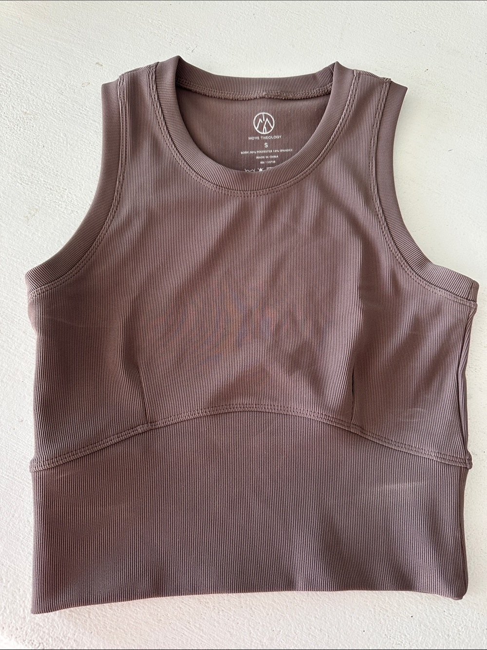 Women's Move Theology Ribbed Cropped Tank - Mauve